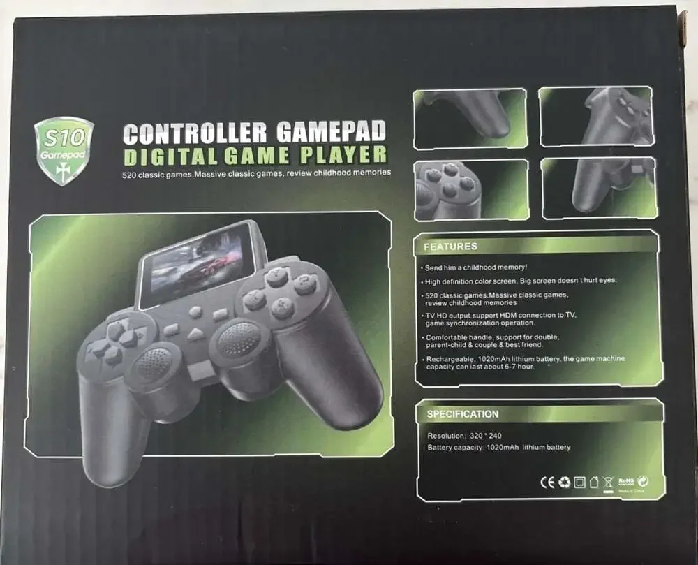 S10 Handheld Game Console Controller Gamepad Digital Game Player with 520 Games
